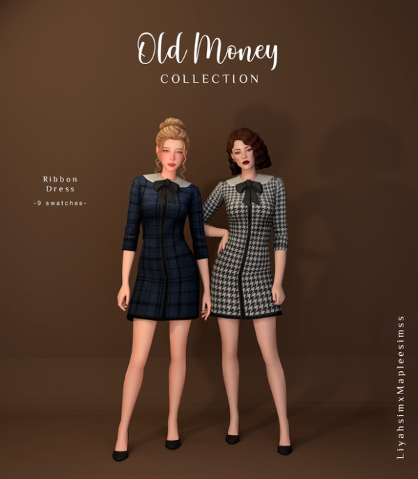 Maxis Match Old Money Collection Ribbon Dress by liyahsim - The Sims 4 Custom Content