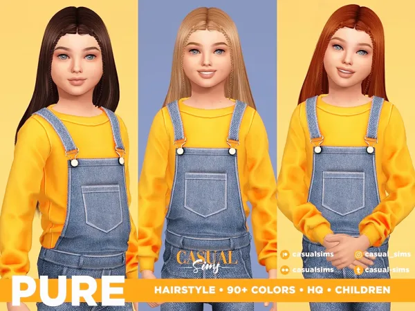 Alpha Pure Hairstyle For Children (BRAIDS VERSION) - The Sims 4 Custom Content