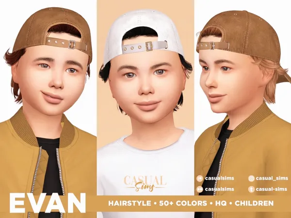 Alpha Evan Hairstyle For Children - The Sims 4 Custom Content