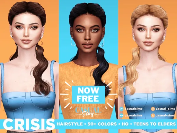 Alpha Crisis Hairstyle by casualsims - The Sims 4 Custom Content