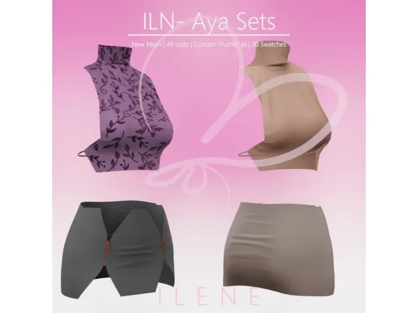Maxis Match ILN Aya Set by ILENES4 - The Sims 4 Custom Content