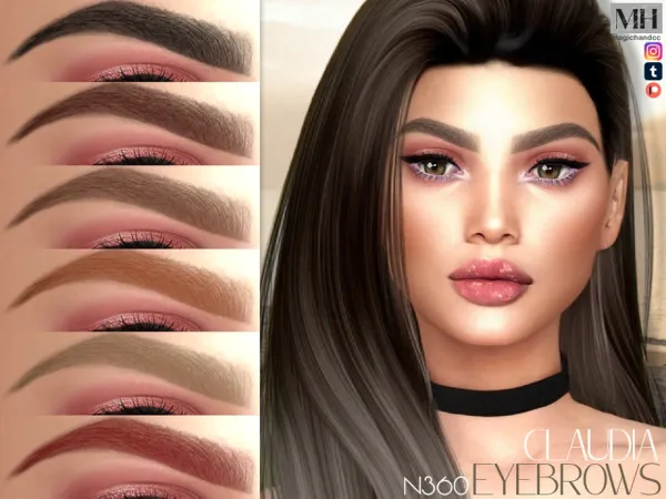 Alpha Claudia Eyebrows N360 by MagicHand - The Sims 4 Custom Content