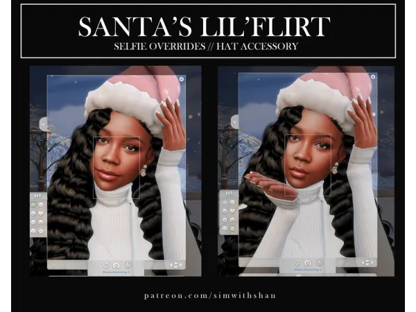 Mix Santa's Lil' Flirt Selfie Overrides by simwithshan - The Sims 4 Custom Content