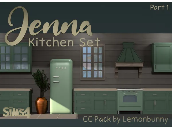 Maxis Match Jenna Kitchen Set Part 1 by Lemonbunny - The Sims 4 Custom Content