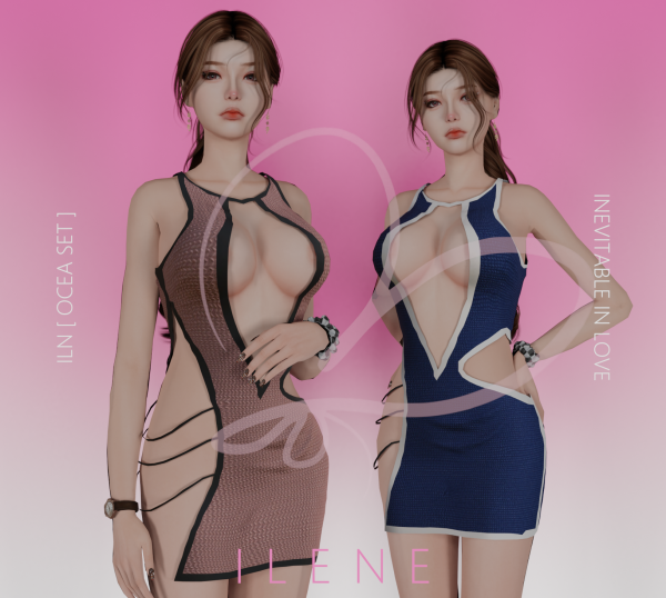 Mix ILN Ocea Dress by ilenes4 - The Sims 4 Custom Content