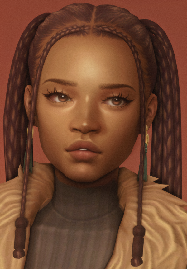 Maxis Match genesis braids by simsfinds - The Sims 4 Custom Content