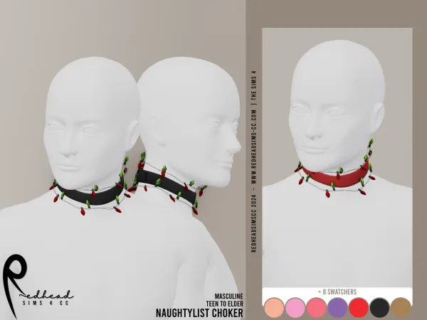 Alpha AM NAUGHTYLIST CHOKER - The Sims 4 Custom Content