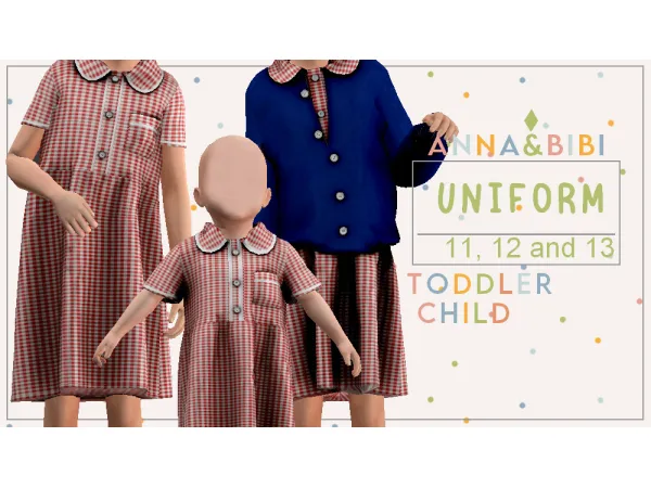 Maxis Match School uniform 11 12 and 13 AnnaBibi - The Sims 4 Custom Content