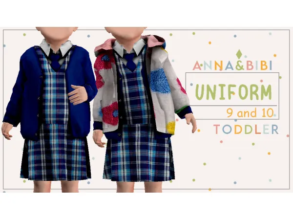 Maxis Match School uniform 9 e 10 AnnaBibi - The Sims 4 Custom Content