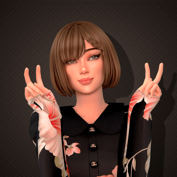 Maxis Match AuSims Kumao hairstyle by aurum - The Sims 4 Custom Content
