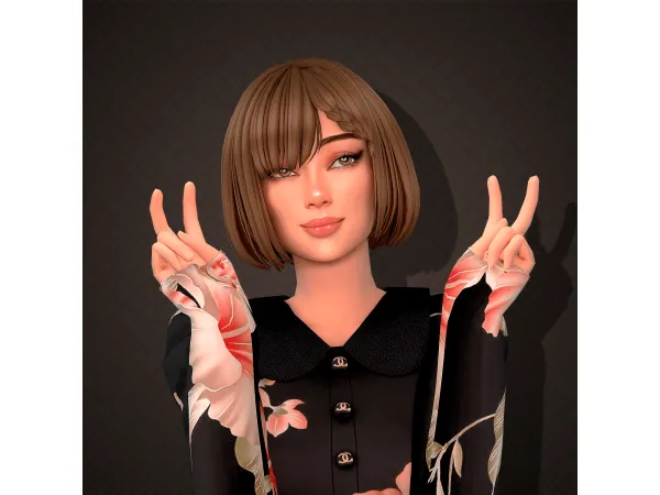 Maxis Match AuSims Kumao hairstyle - The Sims 4 Custom Content