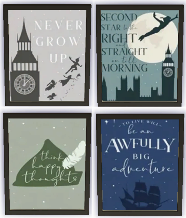 Mix Disney's Peter Pan Canvas Wall Art by simsfinds - The Sims 4 Custom Content