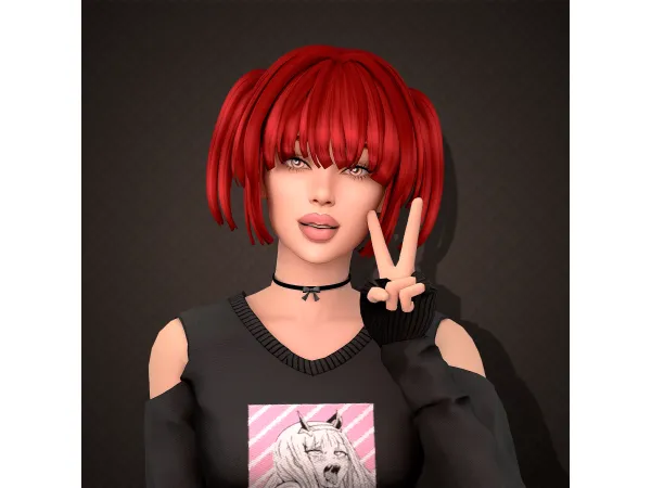 Maxis Match AuSims Mika hairstyle - The Sims 4 Custom Content