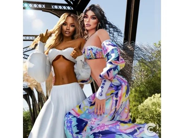 Alpha Boho Off Shoulder Top - The Sims 4 Custom Content
