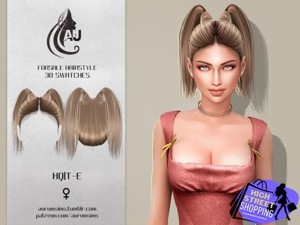 Alpha High Street Shopping ForSale Hairstyle by AurumMusik - The Sims 4 Custom Content