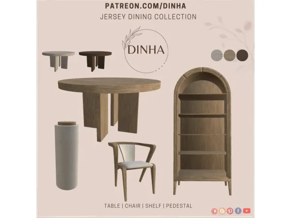 Alpha Jersey Dining Collection - The Sims 4 Custom Content