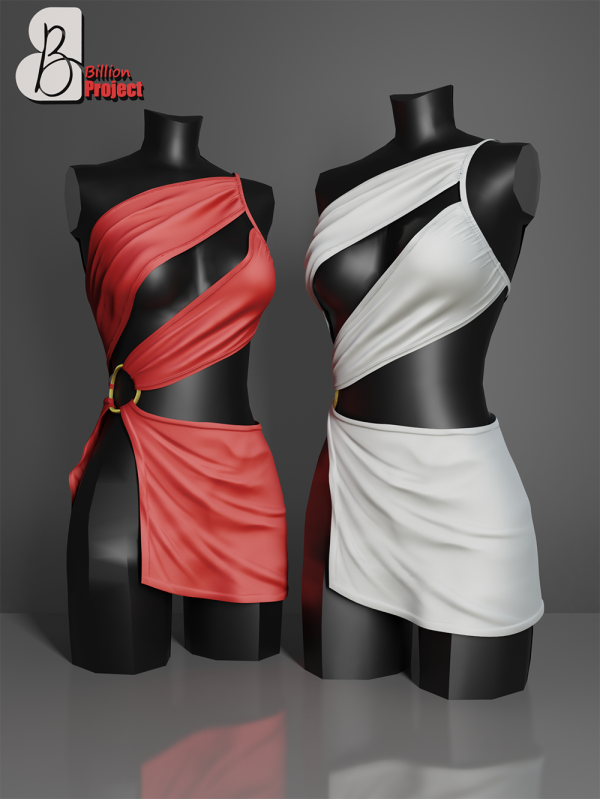 Alpha BillionProject Shella Mini dress by billion_project666 - The Sims 4 Custom Content