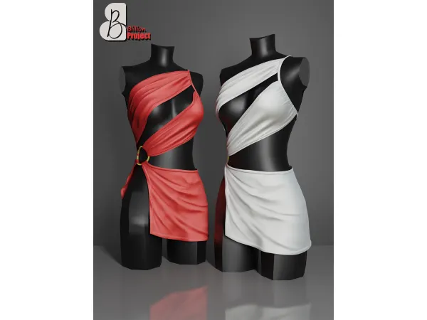Alpha BillionProject Shella Mini dress - The Sims 4 Custom Content