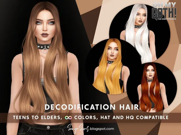 Alpha DECodification Hair - The Sims 4 Custom Content