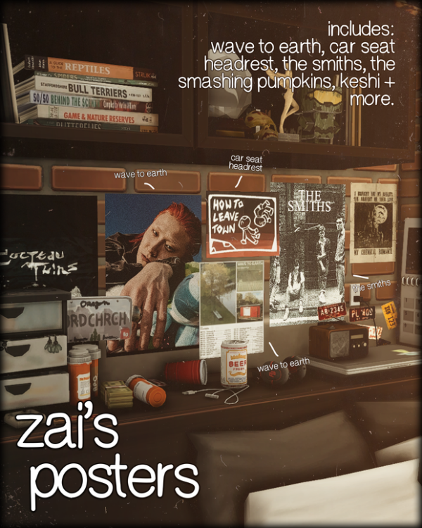 Alpha zai's posters a poster set by simsfinds - The Sims 4 Custom Content
