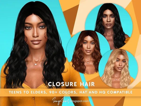 Alpha Closure Hair - The Sims 4 Custom Content
