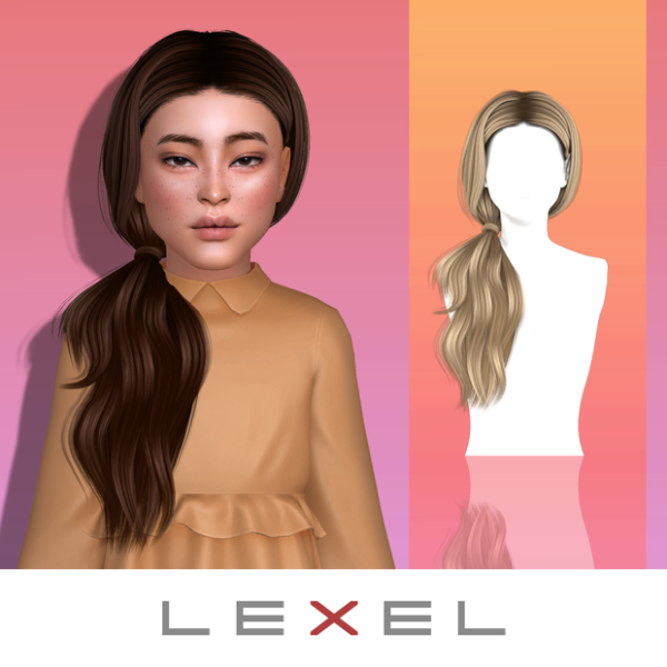 Alpha Marysya child hairstyle by lexel - The Sims 4 Custom Content