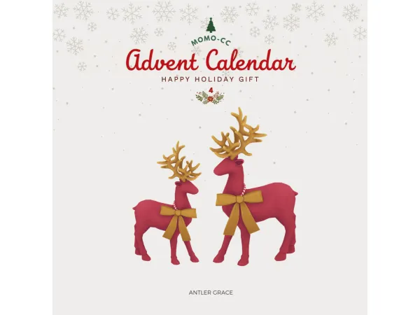 Maxis Match Advent Calendar 2024 Antler Grace by MOMO - The Sims 4 Custom Content