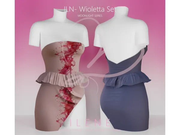 Maxis Match ILN Wioletta Dress by ILENES4 - The Sims 4 Custom Content