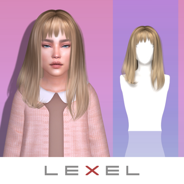 Alpha Naomi child hairstyle by lexel - The Sims 4 Custom Content
