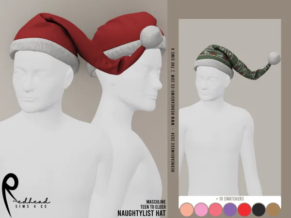 Alpha AM NAUGHTYLIST HAT - The Sims 4 Custom Content