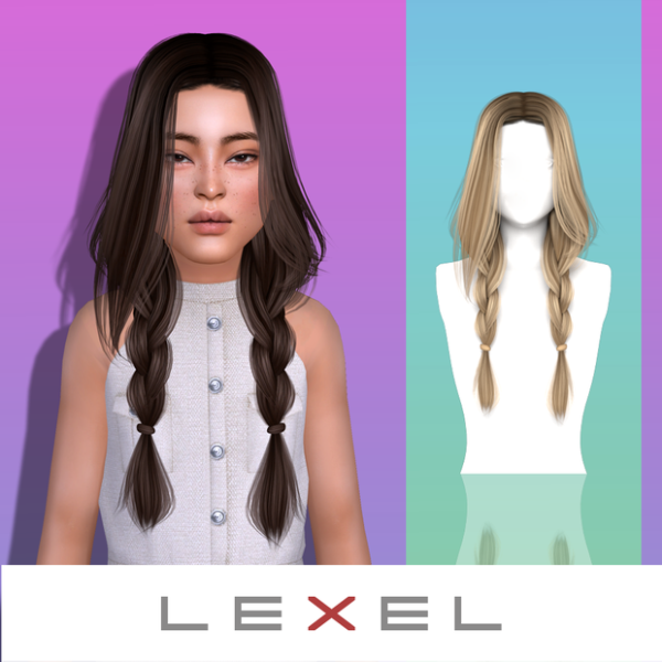 Alpha Alyona child hairstyle by lexel - The Sims 4 Custom Content