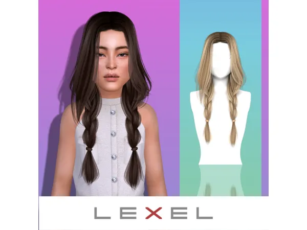 Alpha Alyona child hairstyle by lexel_sims - The Sims 4 Custom Content