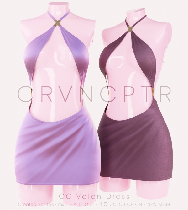 Alpha Valen Dress by carvin_captoor - The Sims 4 Custom Content