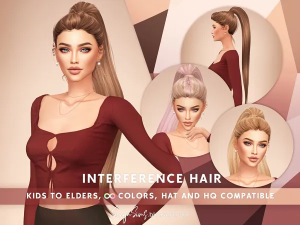 Alpha Interference Hair - The Sims 4 Custom Content