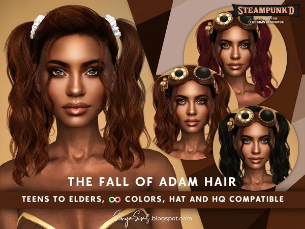 Alpha The Fall of Adam Hair - The Sims 4 Custom Content