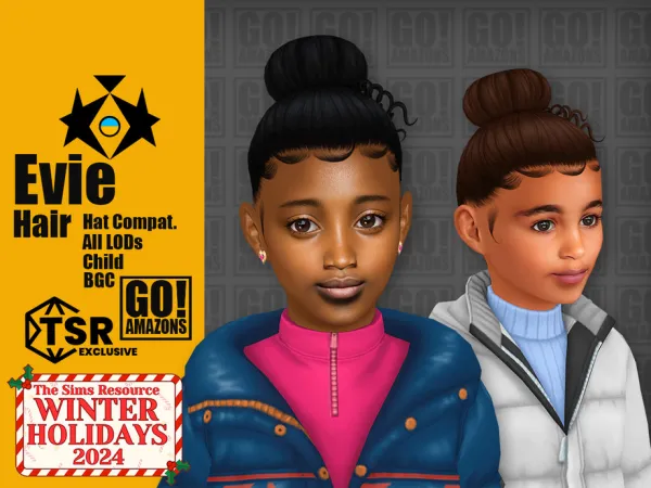 Maxis Match Evie Hair (Winter Holidays 2024) - The Sims 4 Custom Content