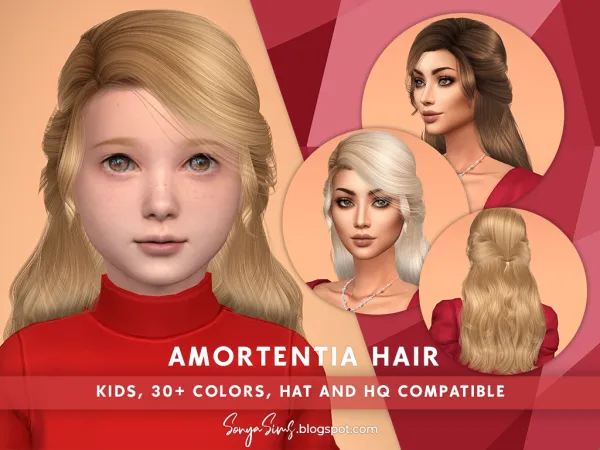 Alpha Amortentia Hair Kids - The Sims 4 Custom Content