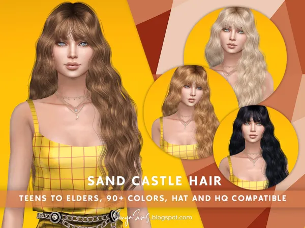 Alpha Sand Castle Hair - The Sims 4 Custom Content