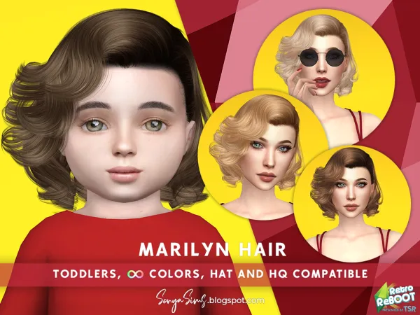 Alpha Marilyn Hair Toddlers - The Sims 4 Custom Content
