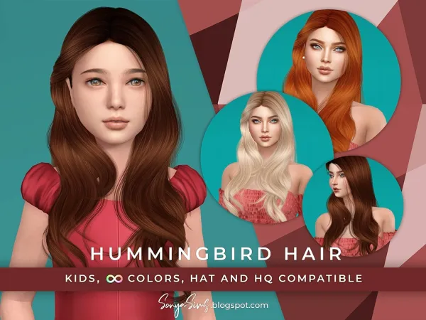 Alpha Hummingbird Hair - The Sims 4 Custom Content