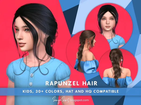 Alpha Rapunzel Hair - The Sims 4 Custom Content