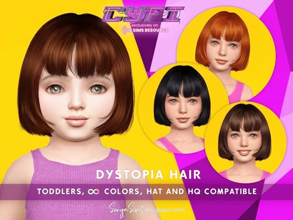 Alpha Dystopia Hair Toddlers - The Sims 4 Custom Content