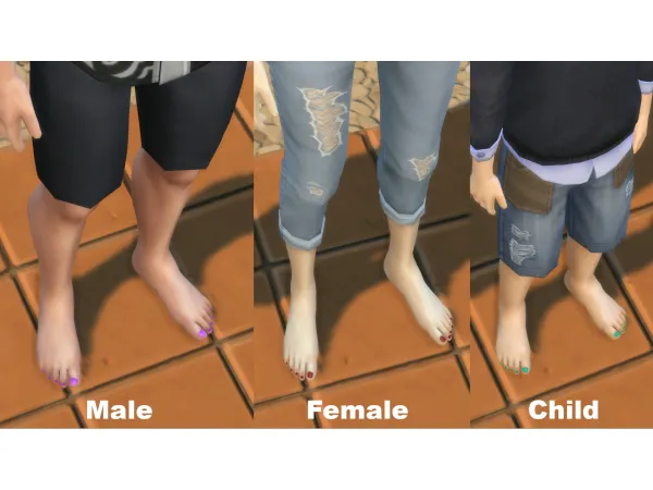 Mix HD feet v11 Compatible with EA toenail polish All ages Base game by necrodog - The Sims 4 Custom Content