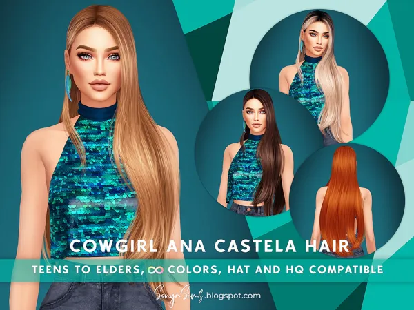 Alpha Cowgirl Ana Castela Hair (Version B) - The Sims 4 Custom Content