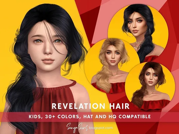 Alpha Revelation Hair Kids - The Sims 4 Custom Content