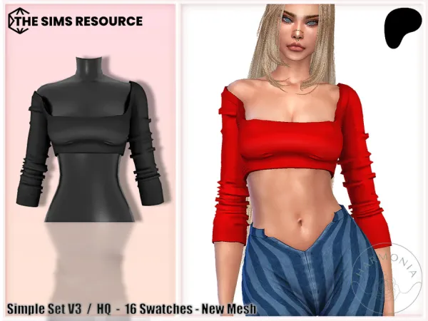 Mix Simple Set V3 by Harmonia - The Sims 4 Custom Content