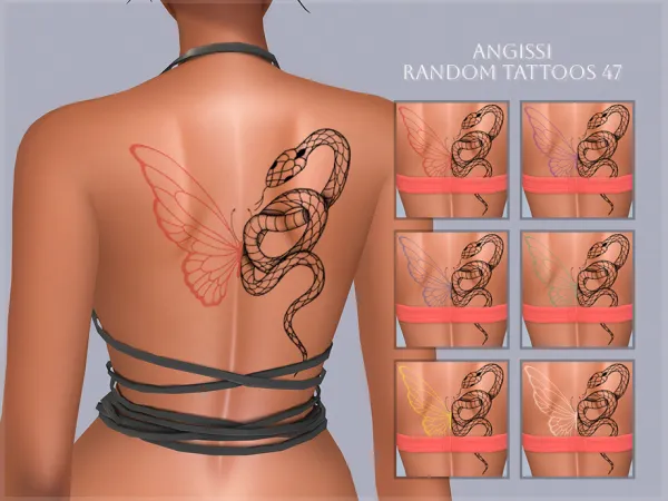 Mix Random tattoos 47 by ANGISSI - The Sims 4 Custom Content