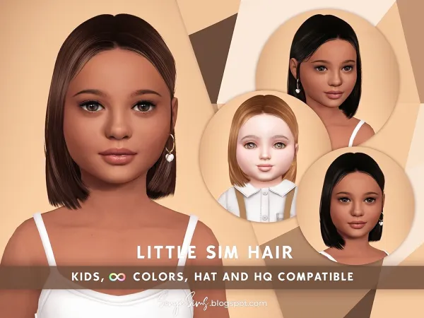 Alpha Little Sim Hair Kids - The Sims 4 Custom Content