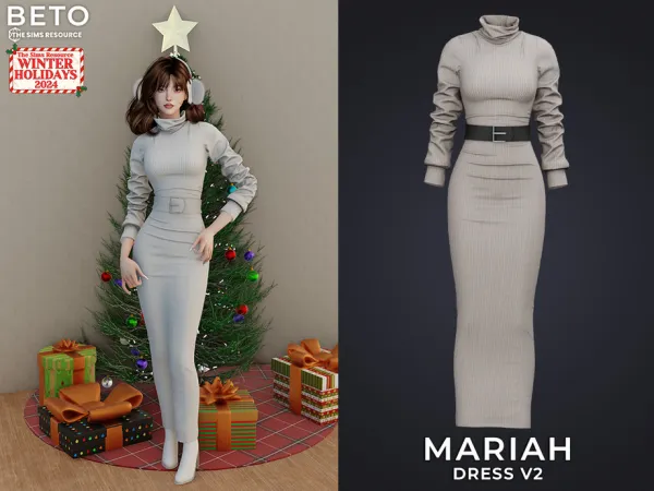 Alpha Mariah (Dress V2) by Beto - The Sims 4 Custom Content