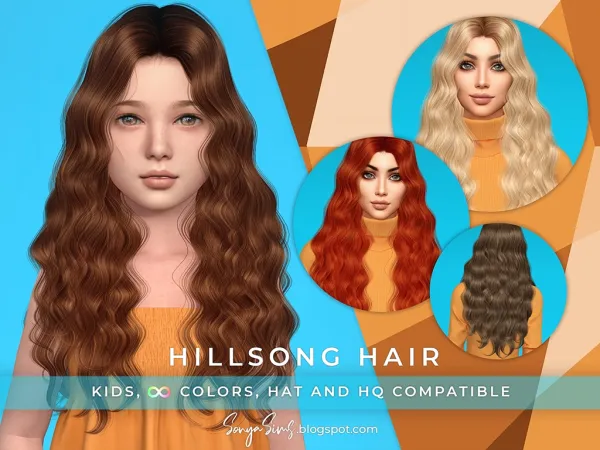 Alpha Hillsong Hair Kids - The Sims 4 Custom Content